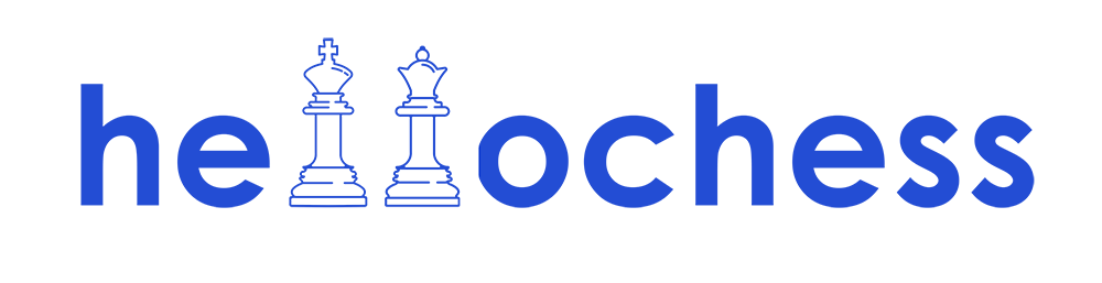 Hellochess logo bleu échecs - club d'échecs en ligne pour enfants Echekids