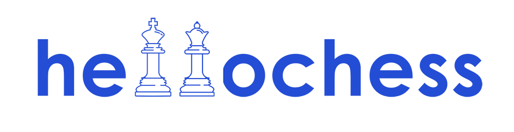 Hellochess logo bleu échecs - club d'échecs en ligne pour enfants Echekids