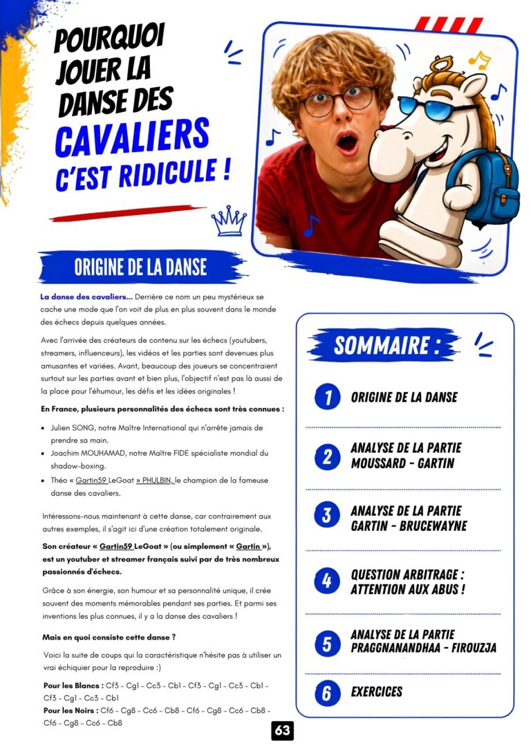 Page 63 du Mook Echecs Echekids 2026 - le passé dans le présent, histoire des échecs