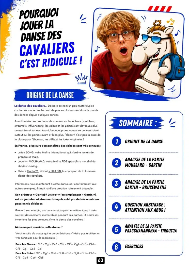 Page 63 du Mook Echecs Echekids 2026 - le passé dans le présent, histoire des échecs