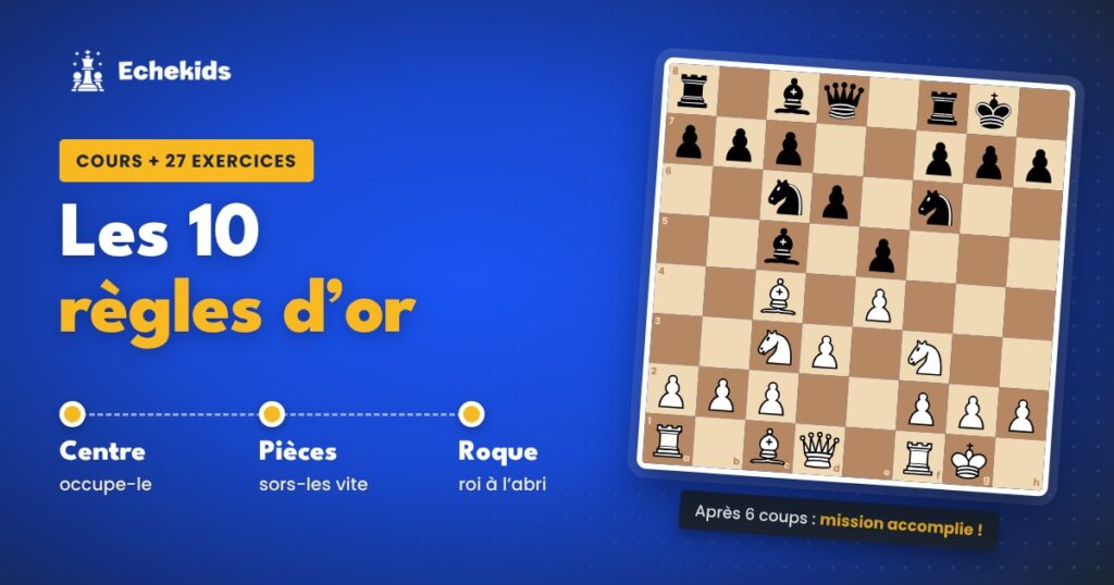 Les 10 règles d’or pour bien commencer une partie d’échecs : centre, développement, roque