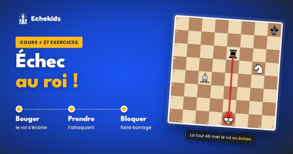 Échec au roi : trois façons d’en sortir, bouger, prendre ou bloquer