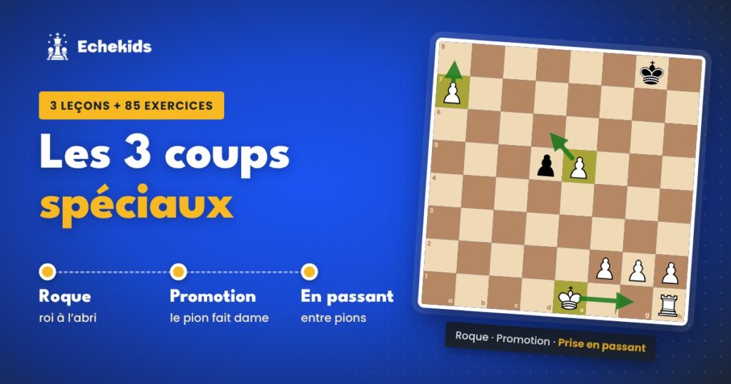 Les 3 coups spéciaux des échecs : le roque, la promotion du pion et la prise en passant