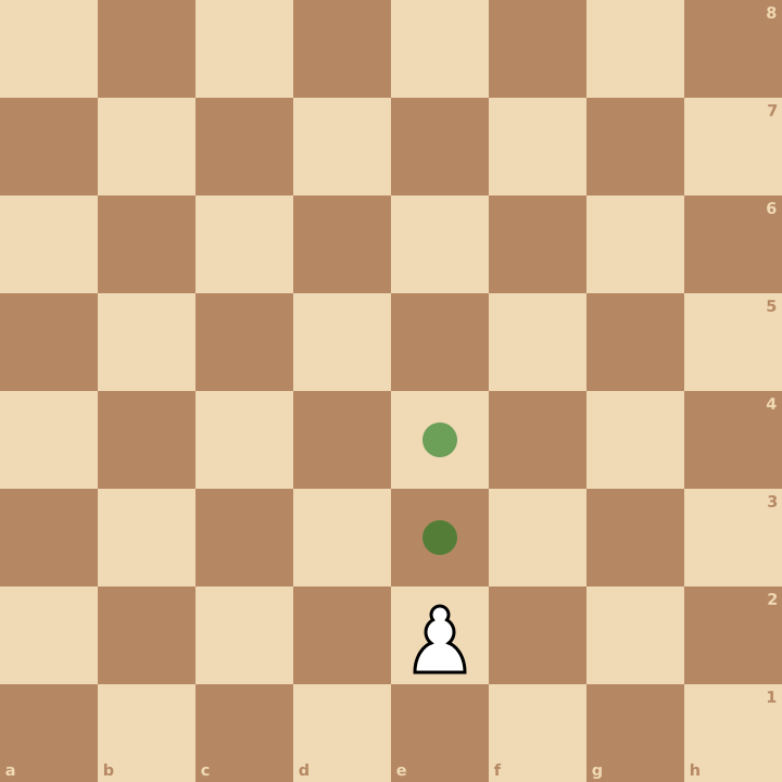 Déplacement du pion aux échecs : 1 ou 2 cases à son premier coup